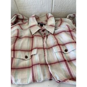 Patagonia Organic Cotton Plaid Button Up Shirt Women's Size Large